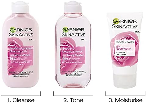 Garnier Natural Rose Water Toner Sensitive Skin 200Ml (Packaging May Vary)